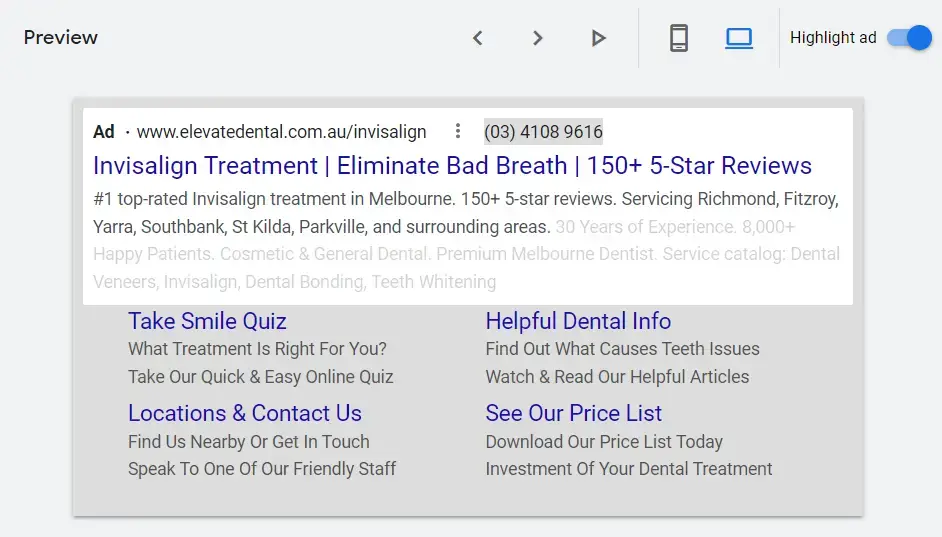 Example Dental Marketing Ad example dental marketing ad