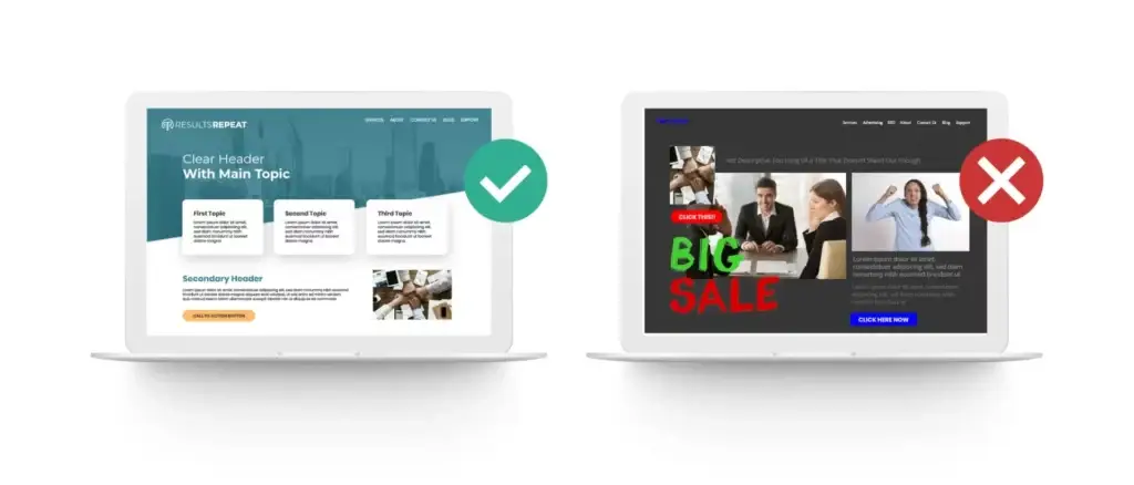 the difference between a bad website and a good website