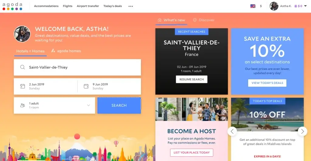 Agoda Search Page agoda search page