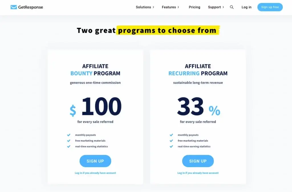 Getresponse Affiliate Program Comparison getresponse affiliate program comparison