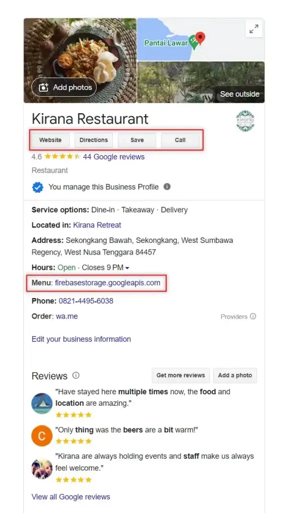 how to optimise a local restaurant using google my business