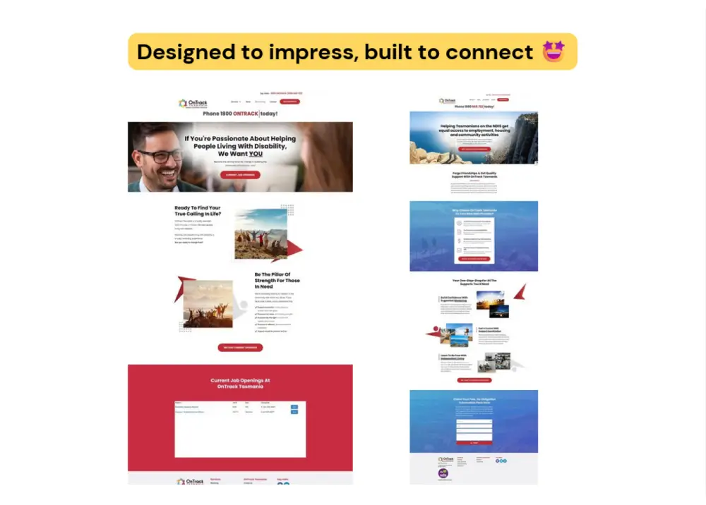 Ontrack01 landing page design focused on ndis marketing